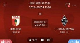 5/9周六德甲精选二串一推荐【附扫盘】：奥格斯堡VS门兴+RB莱比锡VS圣保利
